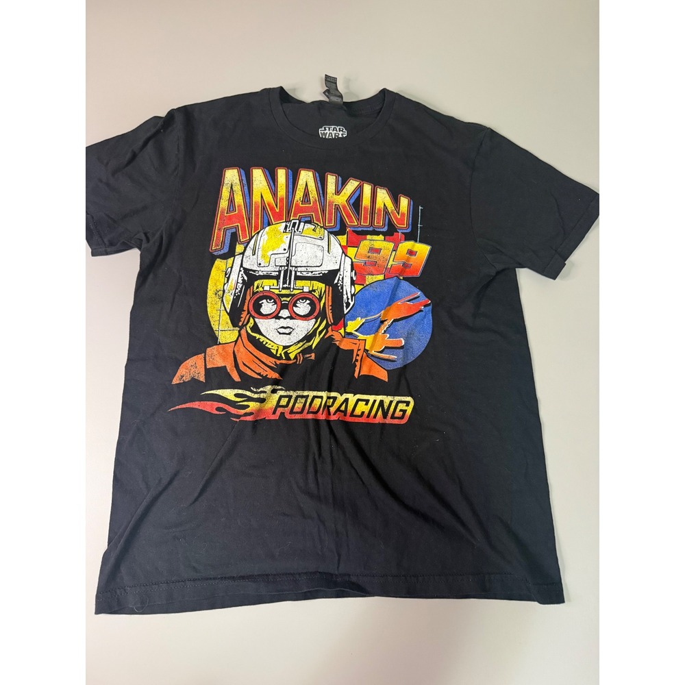 Star Wars Anakin Skywalker Podracing Graphic T-Shirt Black Mens Medium Gildan